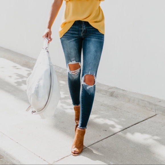 LAST SALE-NO OFFERS‼️Melody Distressed Skinny - Picture 2 of 8